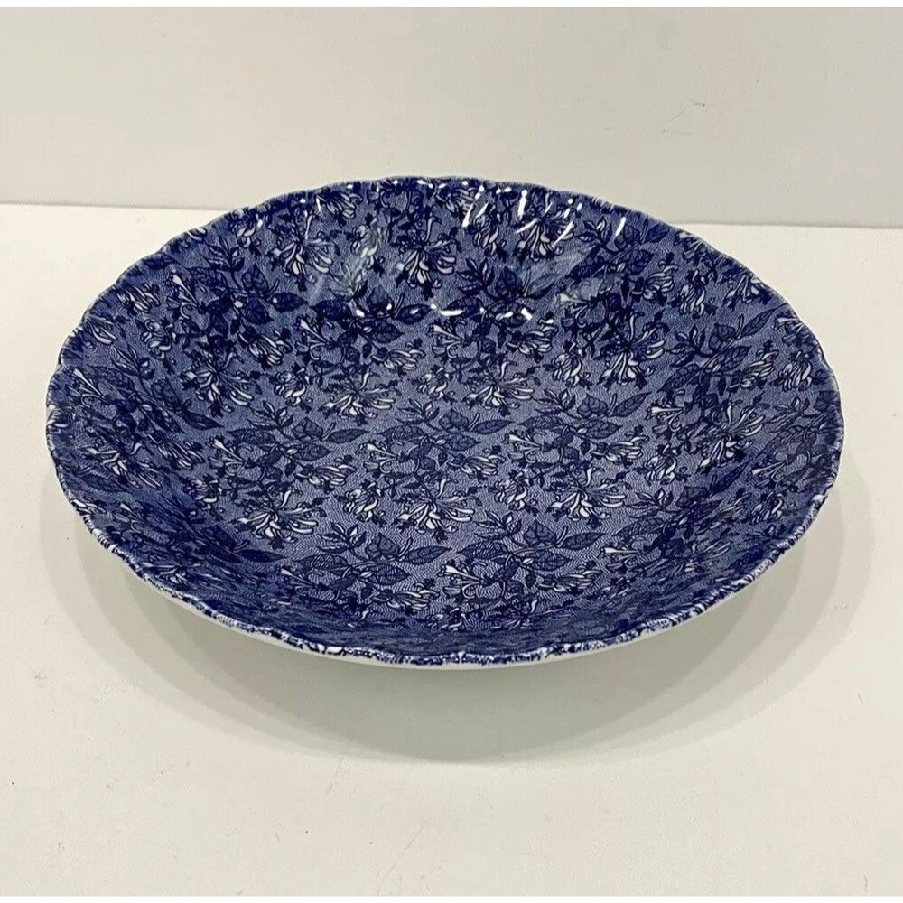 Royal Wessex Pasta Serving Bowl 8.75” Blue & White Floral Porcelain